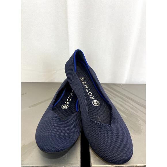 Rothy's Shoes - ROTHY'S Womens The Round Toe Navy Blue Ballet Flats Slip On Classic Shoes Size 7